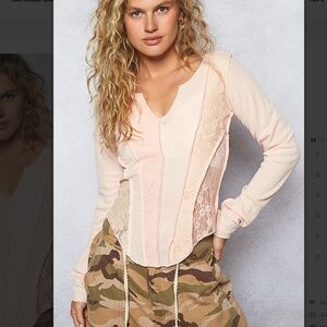 POL Women's Pink Long Sleeve Top NWOT